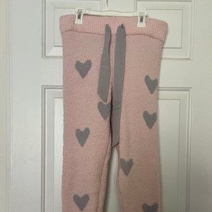 Honeydew - Fuzzy Lounge Pink Pajama Pants with Gray Hearts - Size Small